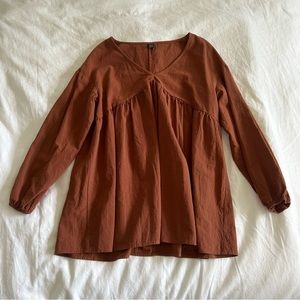 70’s vibes brown babydoll tunic